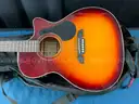 Alvarez Acoustic Electric Guitar Model RG260CESB with Fender Strap and Gator Cases Storage Bag