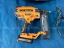 Bostitch Tool Bag with Bostitch Brad Nailer Model BCN680, 2ah Battery and Charger, All Power On