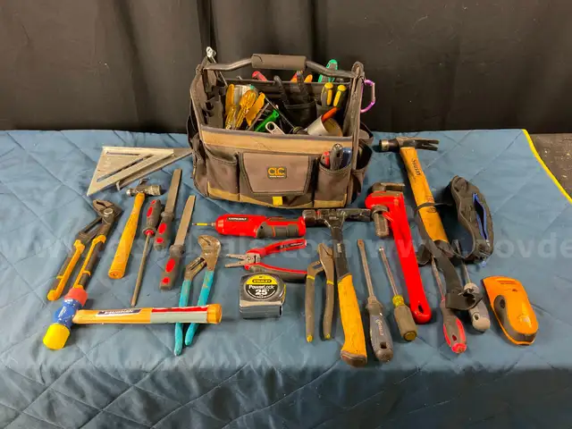 CLC Work Gear Tool Bag with Misc. Hand Tools