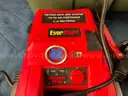 Plano Molding Wheeled Storage Trunk Model 1819 with Misc. Vehicle Roadside Assistance Tools