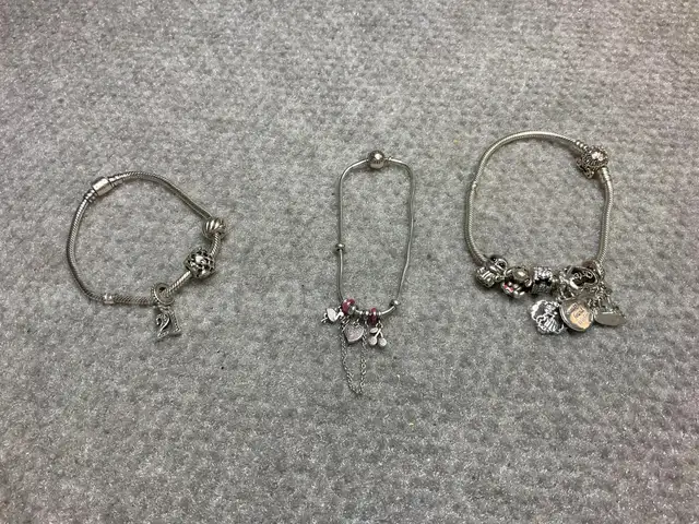 3 - Fashion Bracelets Labeled Pandora, 1 - Labeled Pandora/Disney, 67.76g Total Weight