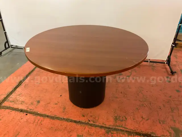 Unbranded Round Wooden Table, 4&#x27; x 4&#x27; x 30&#x22; (Some Wear and Tear)