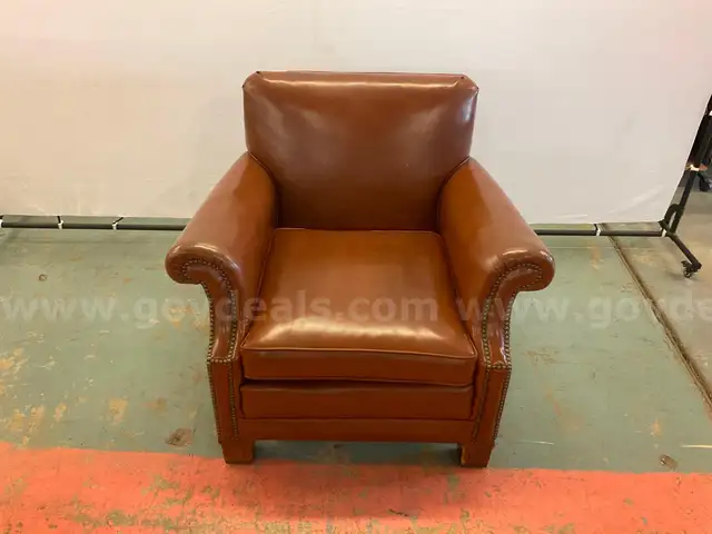 Unbranded Leather Armchair, 35&#x22; x 38&#x22; x 35&#x22;