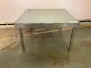 Unbranded Metal and Glass Table, 26&#x22; x 26&#x22; x 16&#x22; (Chipped Glass)