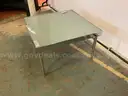 Unbranded Metal and Glass Table, 26&#x22; x 26&#x22; x 16&#x22; (Chipped Glass)