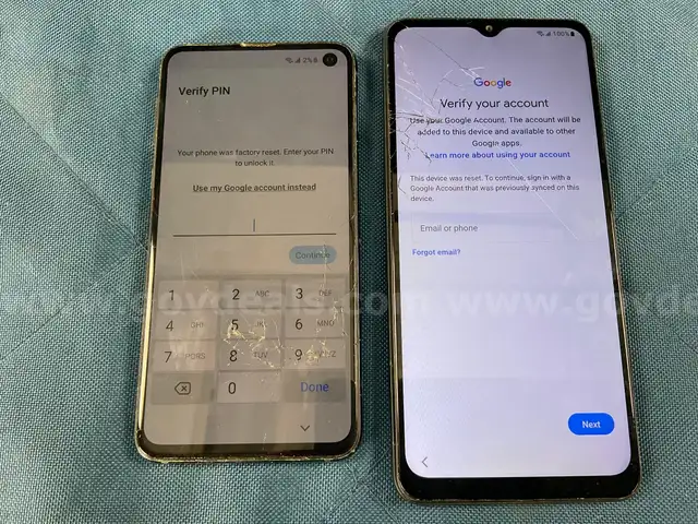 2 - Samsung Cell Phones (User-Locked) Both Power On