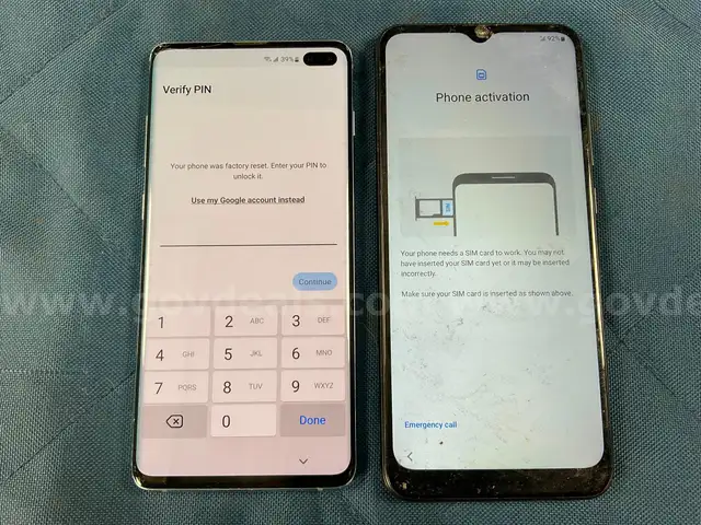 2 - Samsung Cell Phones (User-Locked) Both Power On