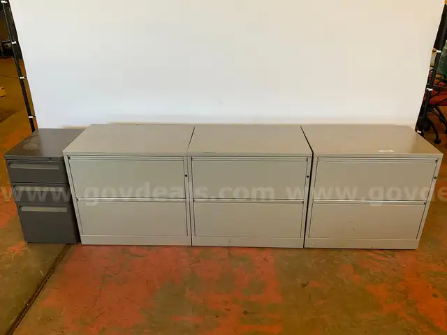 4 - Filing Cabinets: 3 - Herman Miller and 1 - Make Unknown