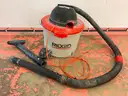 Ridged Shop Vacuum Model WD09450, Powers On (Tape on Hose, Missing Wheel)