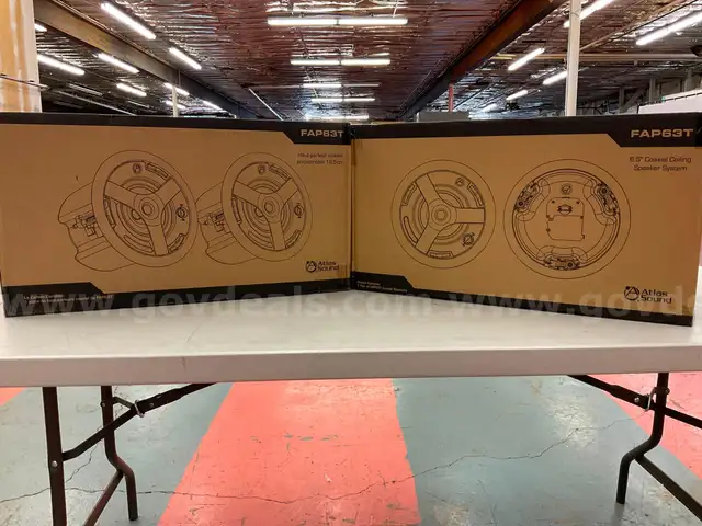 4 - 6.5&#x22; Coaxial Ceiling Speaker System, Model FAP63T in Box with Hardware (Untested)