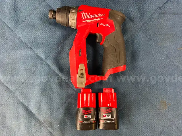 Milwaukee Cordless Drill Driver, Model 2505-20 With 2 - Batteries