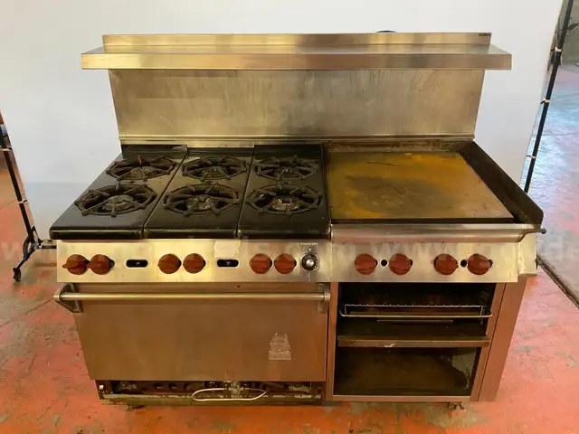 Wolf Equipment Restaurant Gas Range On Wheels, Unknown Model