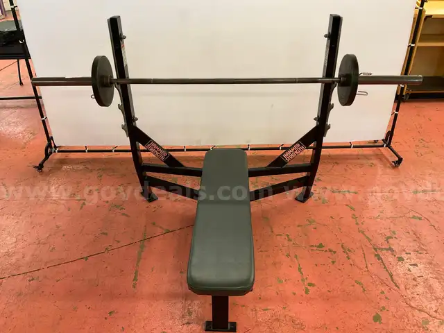 Hammer Strength Weight Bench With Bar &#x26; 2 - 25 lb Plates