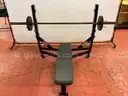 Hammer Strength Weight Bench With Bar &#x26; 2 - 25 lb Plates