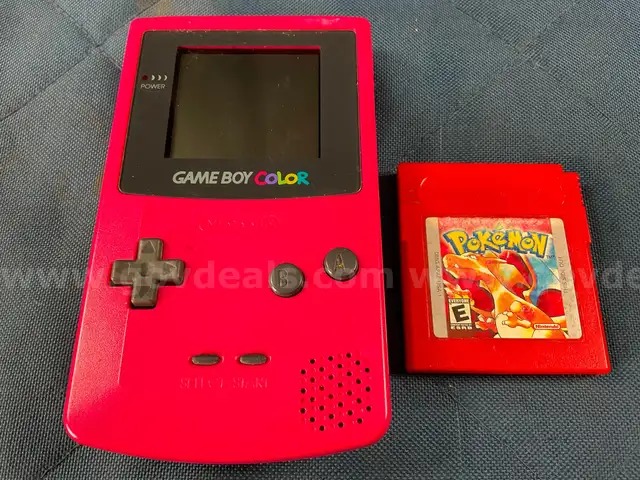 Nintendo Game Boy Color Model CGB-001 With Pokemon Red Game