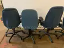 10 - Blue Rolling Office Chairs