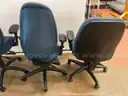 10 - Blue Rolling Office Chairs