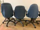10 - Blue Rolling Office Chairs