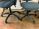 10 - Blue Rolling Office Chairs
