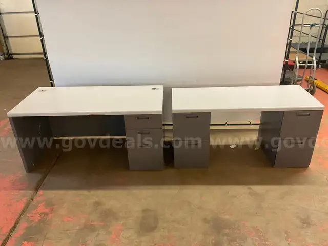 2 - Desks: Steelcase, 60&#x22;x29&#x22;x30&#x22; &#x26; Unknown Brand, 58&#x22;x24&#x22;x29&#x22;