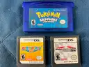 Nintendo DS Lite Portable Gaming Console, Model USG-001 With Case &#x26; 3 Games