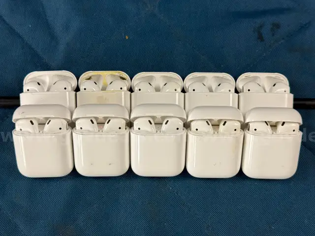 10 - Apple Airpods, 1st Gen With Charging Cases, Model A1602