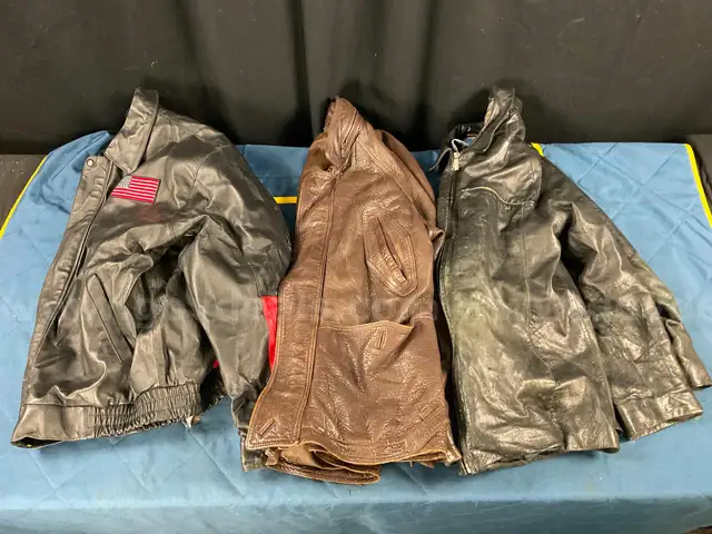 3 - Leather Jackets: Vintage Leather, Size 2XL, Comet Intercontinental, Size 44 &#x26; Wilson&#x27;s Leather, Size L