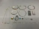 Lot of Sterling Silver Jewelry, 253 Grams Total Weight