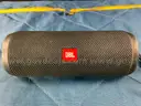 3 - JBL Bluetooth Speakers: 1 - Flip 4, 1 - Clip 3 and 1 - Go 3, All Power On