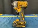 2 - Dewalt Cordless Power Tools With 2 - Batteries: Work Light, Model DCL040 &#x26; 1/4&#x22; Impact Driver, Model DCF787