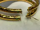 Fashion Earrings With Stones, 4.01 Grams (Possible Gold Coating)