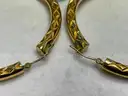Fashion Earrings With Stones, 4.01 Grams (Possible Gold Coating)