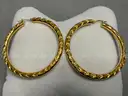 Fashion Earrings With Stones, 4.01 Grams (Possible Gold Coating)