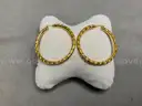 Fashion Earrings With Stones, 4.01 Grams (Possible Gold Coating)