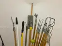 Plastic Container With Misc Janitorial Equipment