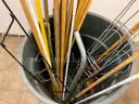 Plastic Container With Misc Janitorial Equipment