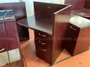 Krug Office Desk Disassembled With Wall Cabinet, Lights Power On
