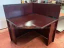 Krug Office Desk Disassembled With Wall Cabinet, Lights Power On