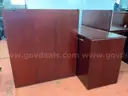Krug Office Desk Disassembled With Wall Cabinet, Lights Power On