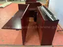 Krug Office Desk Disassembled With Wall Cabinet, Lights Power On