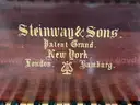 Steinway &#x26; Sons Piano With Cover, Wheels &#x26; Bench, 78&#x22;x58&#x22;x36&#x22;