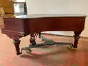 Steinway &#x26; Sons Piano With Cover, Wheels &#x26; Bench, 78&#x22;x58&#x22;x36&#x22;