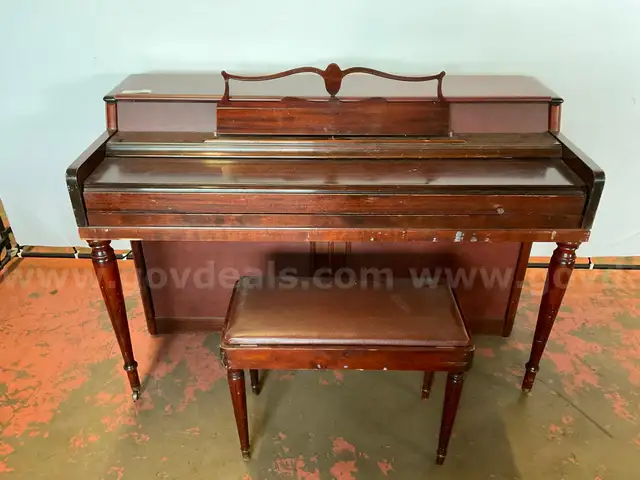Worlitzer Piano With Bench, 56&#x22;x25&#x22;x37&#x22;