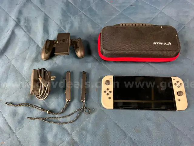 Nintendo OLED Switch Handheld Gaming Console With Case, Accessories &#x26; Game, Model HEG-001