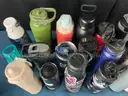 Rubbermaid Action Packer Tote With Lot of Water Bottles