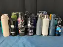 Rubbermaid Action Packer Tote With Lot of Water Bottles