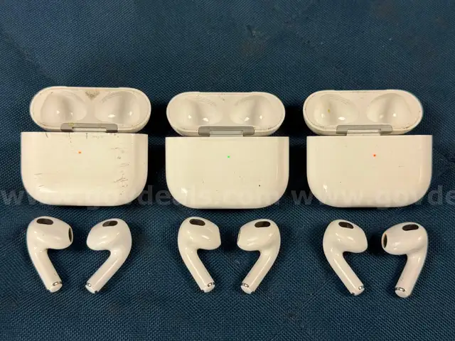 3 - Apple AirPods Gen 3 with MagSafe Charging Case Model A2566, All Power On