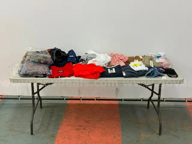 Box of New Clothing With Tags, Sizes &#x26; Brands Vary
