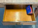Unknown Brand Wooden Table on Wheels, (L) 32.5&#x22; x (W) 60&#x22; x (H) 30&#x22; with Light Wear