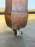 Unknown Brand Wooden Table on Wheels, (L) 32.5&#x22; x (W) 60&#x22; x (H) 30&#x22; with Light Wear